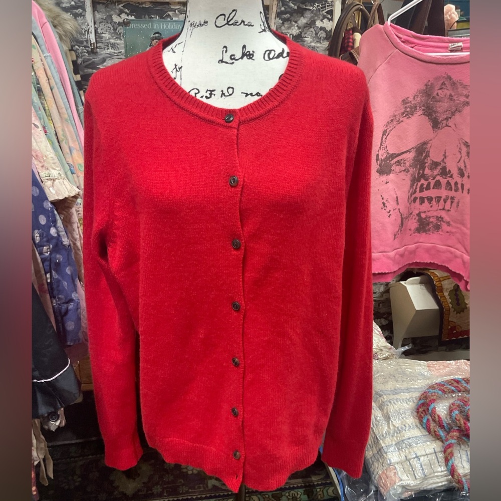 Patagonia Red Button-Up Women's Sweater